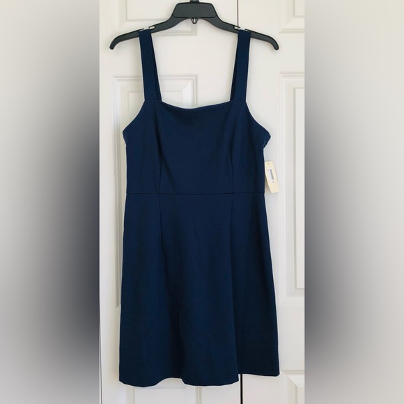 On 34th Solid Ponte Knit Blue Square Neck Mini Dress Size 8Tank Dress ps286 - Picture 2 of 8